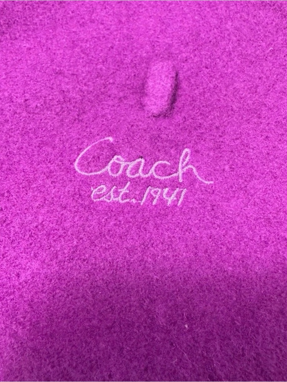 NWT Coach 100% Lambs Wool Purple Beret - Picture 4 of 7